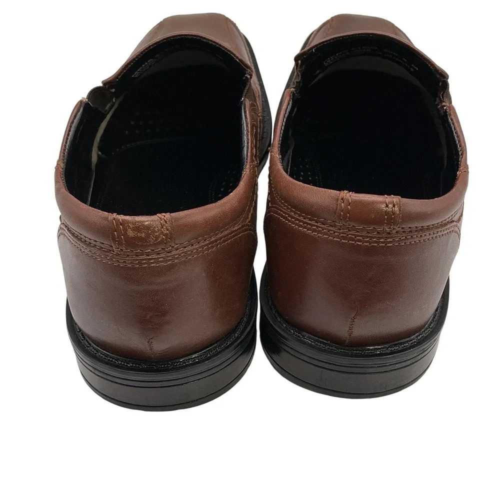 Nunn Bush Mens Brown Leather Slip On Loafer Comfort Gel Dress Shoes 81809-200 8M